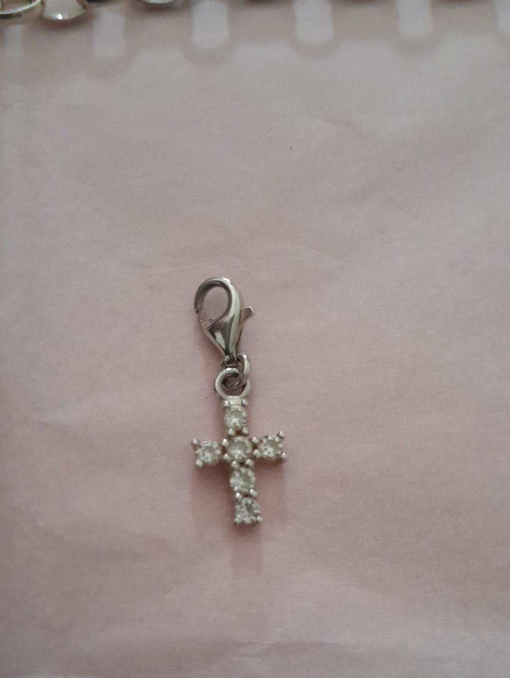 Thomas Sabo Silver Cross Charm with Clear Crystals